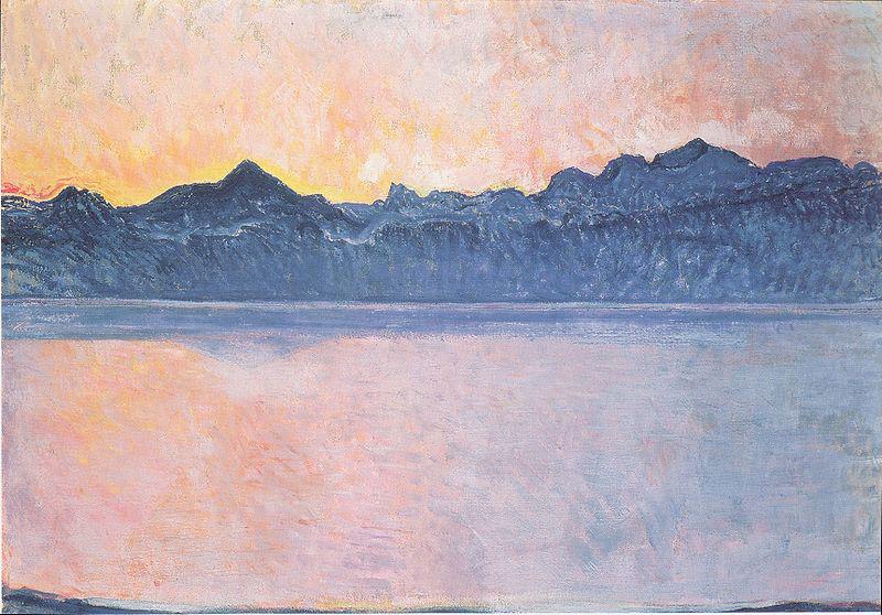 Genfersee mit Mont-Blanc im Morgenlicht, Ferdinand Hodler